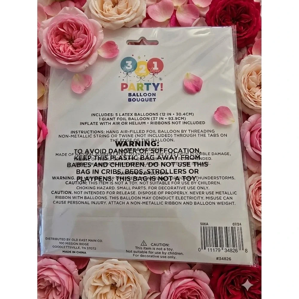 321 Party! Unicorn Balloon Bouquet 37in Foil + 5 12in Latex, Helium Quality
